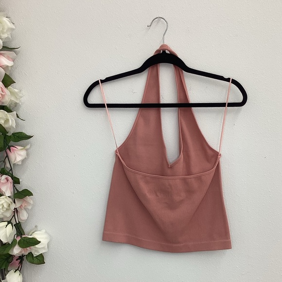 Amore mauve pink ribbed halter top - Picture 2 of 3